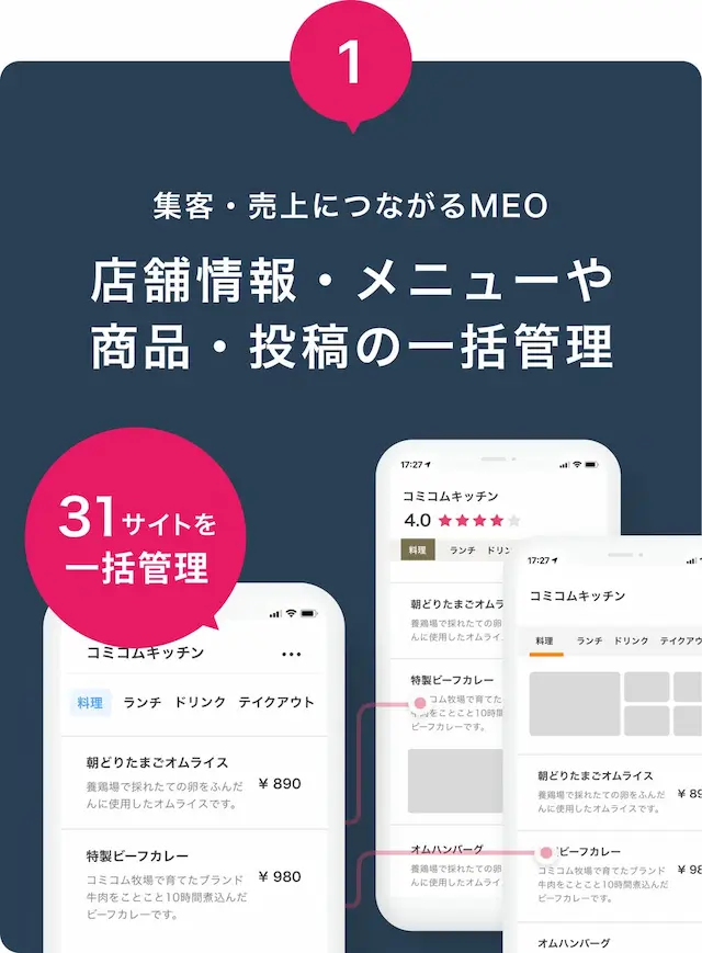 店舗情報一括管理画面