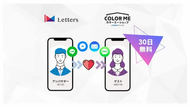 紹介プログラムアプリ「Letters」の利用イメージ