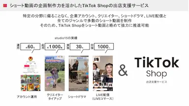 studio15がTikTok Shopにおける出店支援サービスを開始