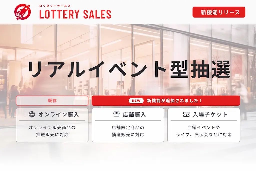 ロッタリーセールス新機能リアルイベント型抽選をリリース