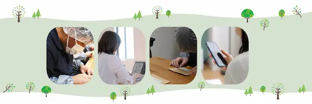 作業風景の集合写真