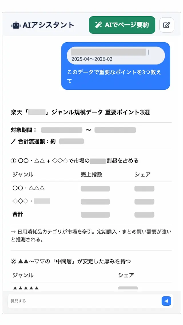 AIサマリー画面例