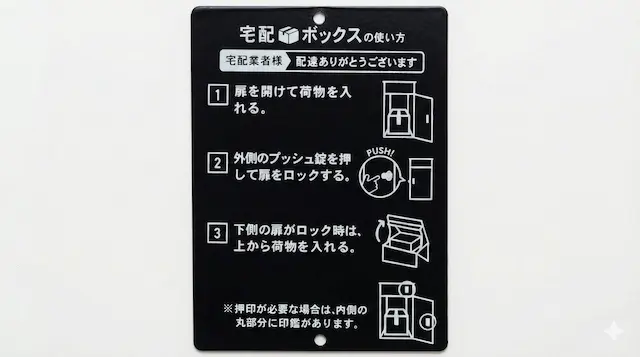 宅配ボックス案内プレート