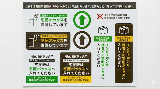 宅配ボックス案内ステッカー