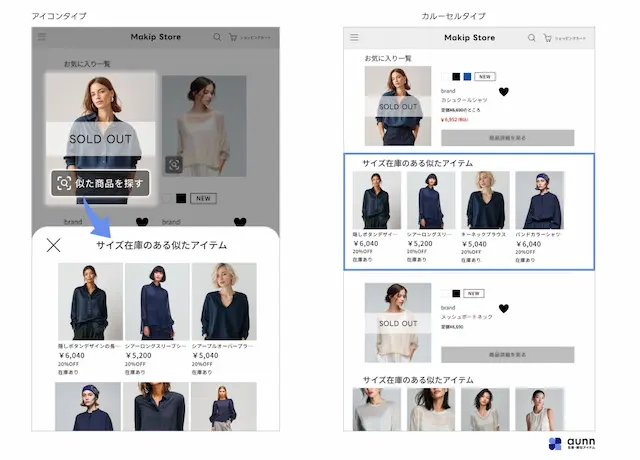 類似商品表示画面