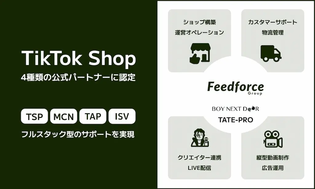 フィードフォースグループがTikTok Shopの公式パートナーに認定