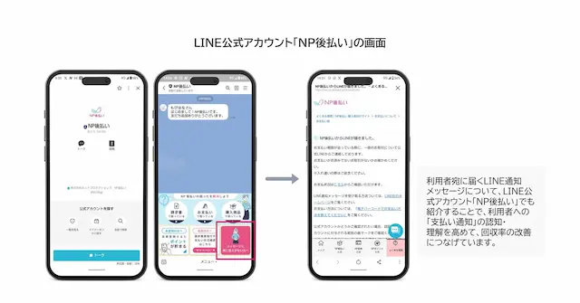 NP後払いLINE画面例