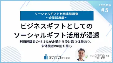 2025年版ソーシャルギフト利用実態調査 ビジネスギフトとしてのソーシャルギフト活用の浸透