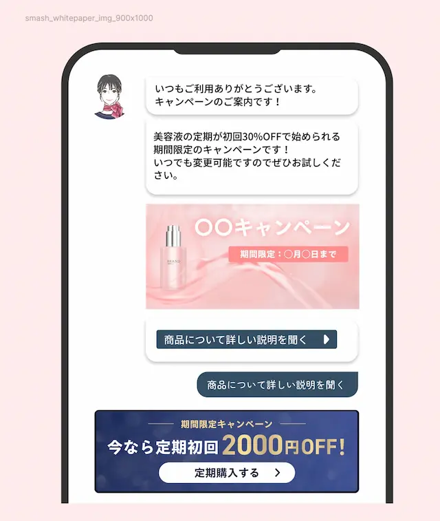 チャット型LPの画面例