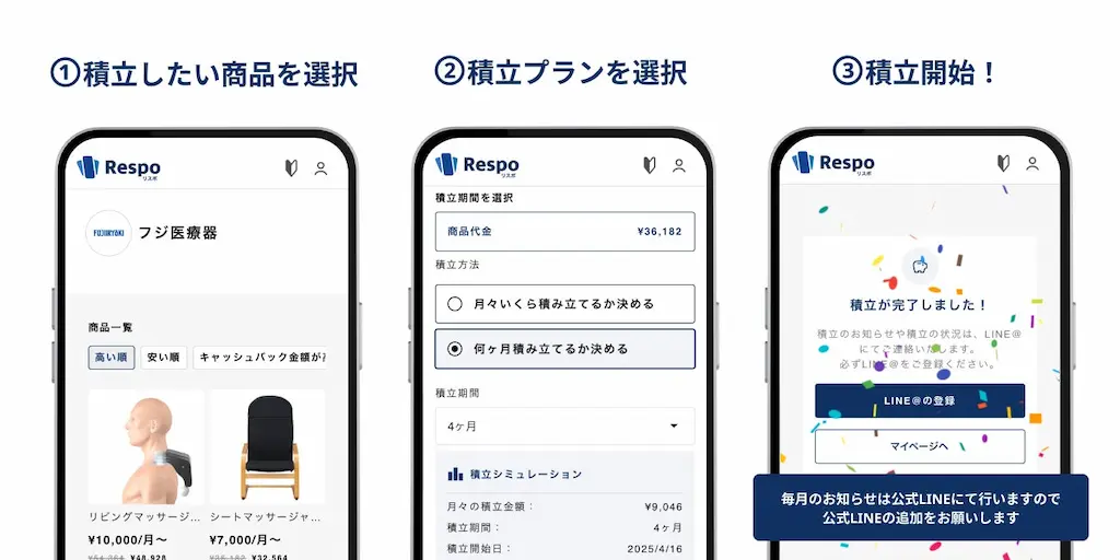 積立購入フロー画面例