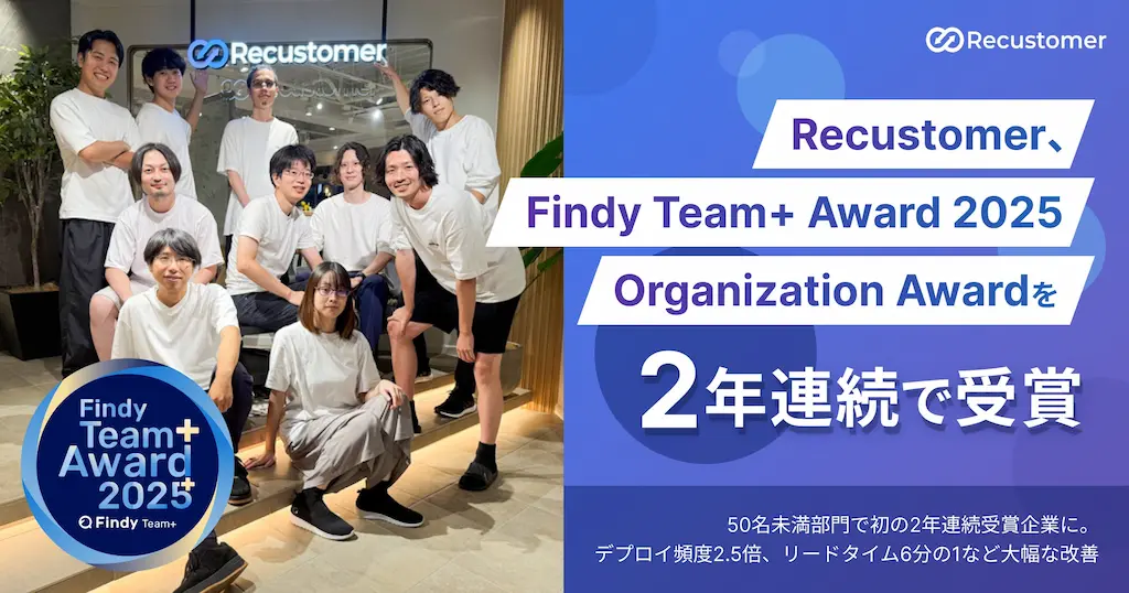 RecustomerがFindy Team Awardを2年連続で受賞