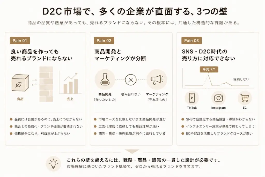 D2C市場の課題図解