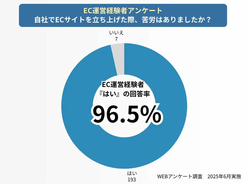 ECサイト苦労の割合円グラフ