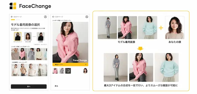 FaceChange新機能の画面例