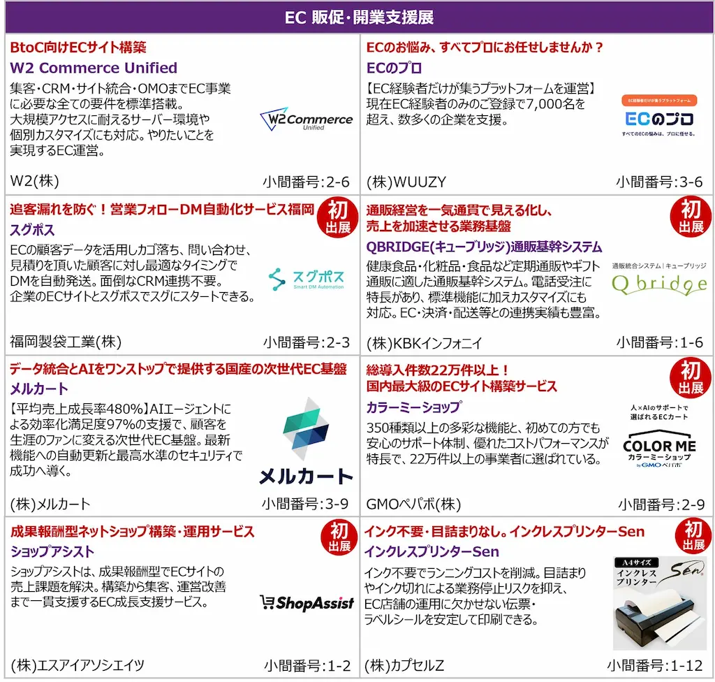 出展企業一覧