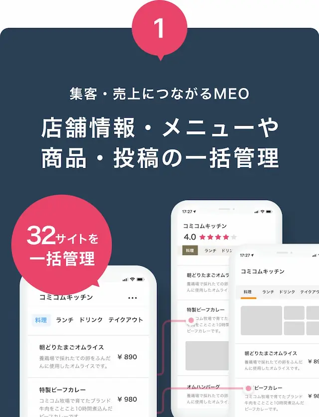 メニュー一括管理画面